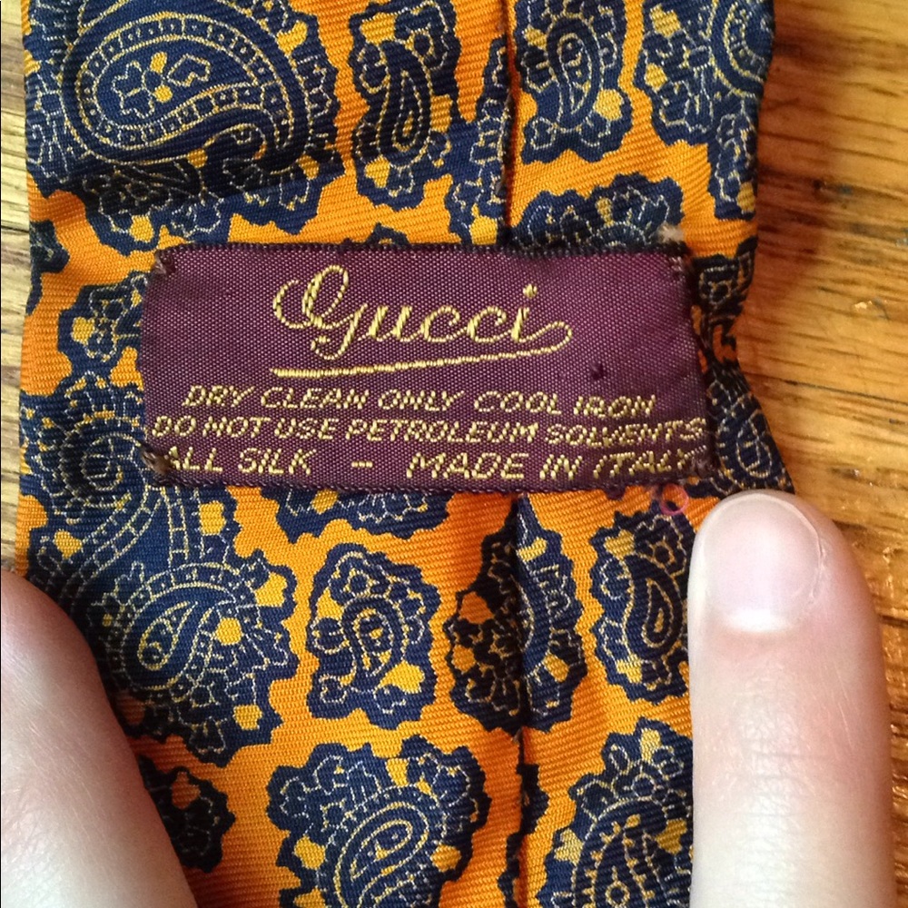 Gucci silk tie, orange paisley